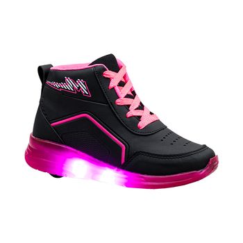 Tenis-Casual-Preto-e-Pink-Kids-Lightning-Rodinha-|-Cindy-Tamanho--29---Cor--PRETO-0